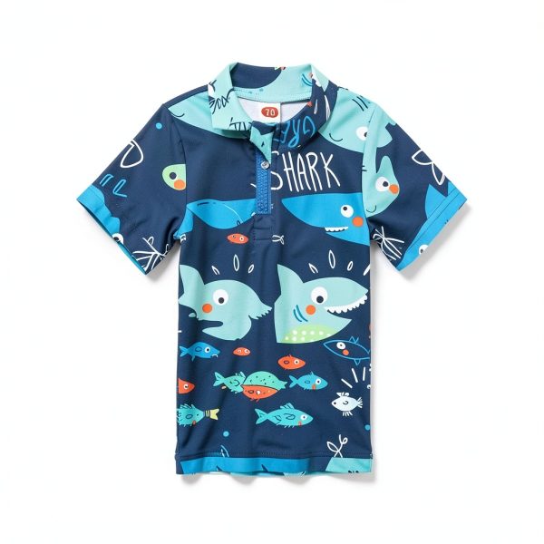 KidZone Blue Boys Zipper Swimwear Polyester-4