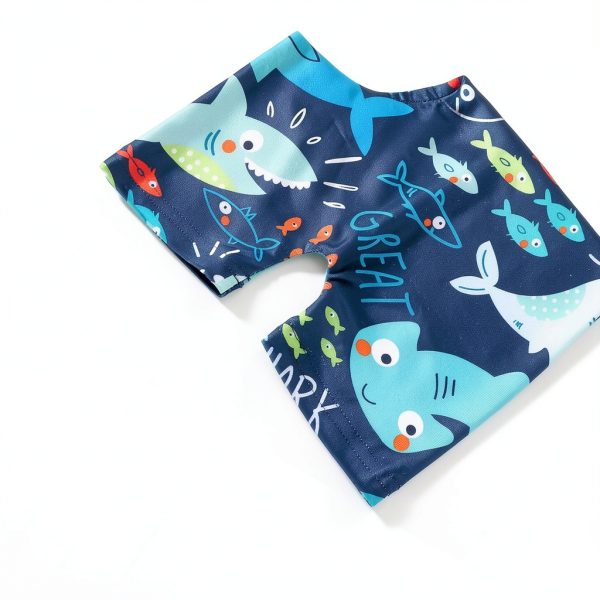 KidZone Blue Boys Zipper Swimwear Polyester-5