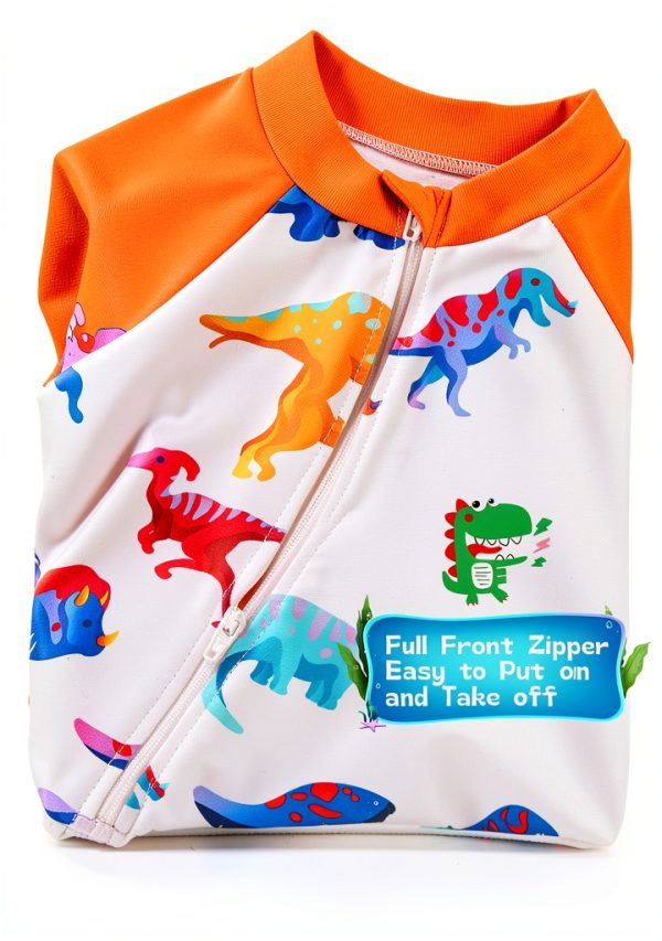 Baby Boy Swimsuits Dinosaur Polyester Fabric-2