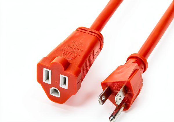 Amazon Basics 100 ft 3‑Prong Vinyl Extension Cord – Orange, 10A, 1250W-1