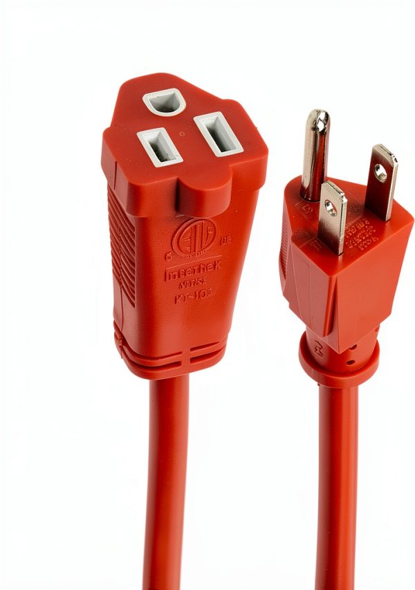 Amazon Basics 100 ft 3‑Prong Vinyl Extension Cord – Orange, 10A, 1250W-3