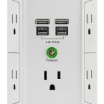 Multi Outlet Extender Surge Protector POWERIVER 5-AC 4-USB White 2U2C-0