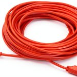 Amazon Basics 100 ft 3‑Prong Vinyl Extension Cord – Orange, 10A, 1250W-0