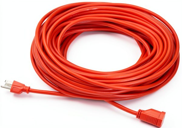 Amazon Basics 100 ft 3‑Prong Vinyl Extension Cord – Orange, 10A, 1250W-0