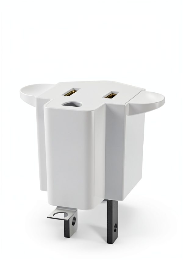 Portable 3-to-2 Prong Outlet Adapter SerBion Fireproof 1875W 4-Pack-2