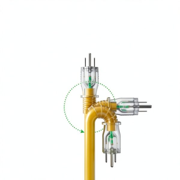 Outdoor Extension Cord POWGRN 50ft Yellow Duty Waterproof Lighted End-2