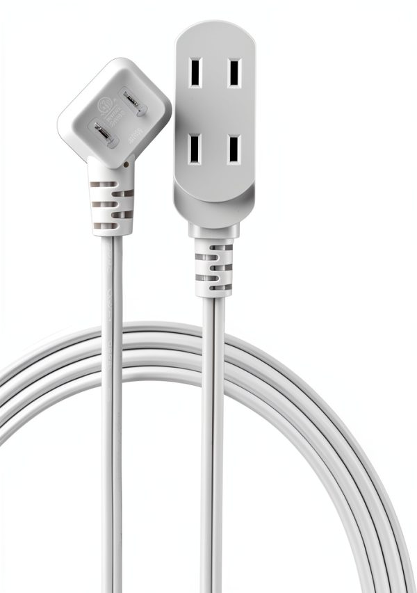 Philips 3-Outlet Extension Cord 6 Ft Flat Plug with Safety Slide White-1
