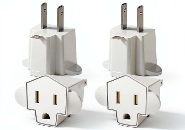 Portable 3-to-2 Prong Outlet Adapter SerBion Fireproof 1875W 4-Pack-0
