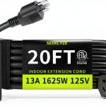 16/3 Black 20 FT Extension Cord by Seeklyze – Indoor Cable-0