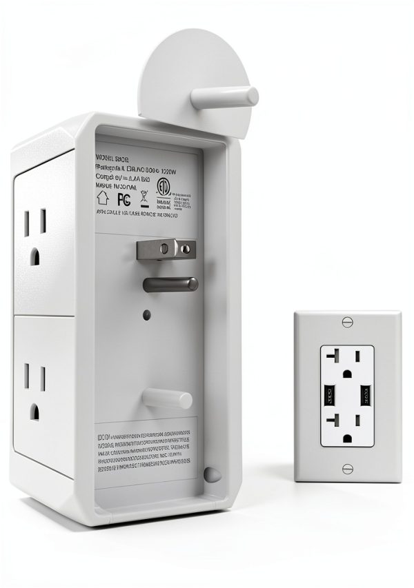 Multi Outlet Extender Surge Protector POWERIVER 5-AC 4-USB White 2U2C-4
