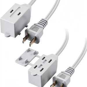 Cable Matters 2-Pack 16 AWG 2‑Prong Extension Cord 6 ft White-0