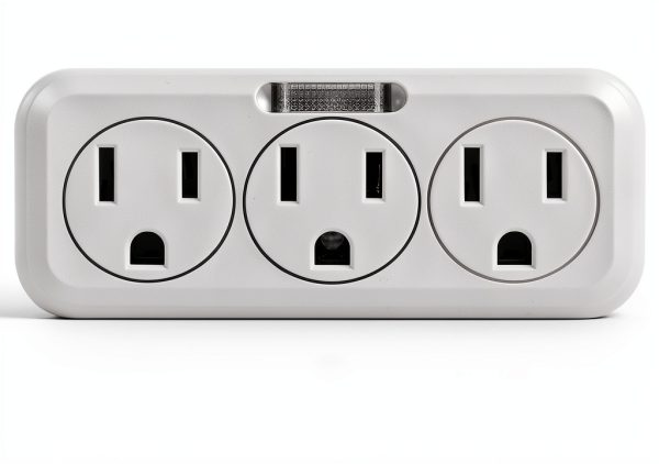 GE 3 Outlet Adapter Wall Tap with Guide Light White 3-Prong Grounded-2